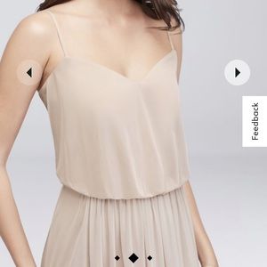 David’s Bridal F19903, Ballet color (blush pink) long spaghetti strap chiffon